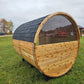 4-6 person Barrel Sauna with Harvia electric heater.