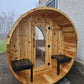 4-6 person Barrel Sauna with Harvia electric heater.