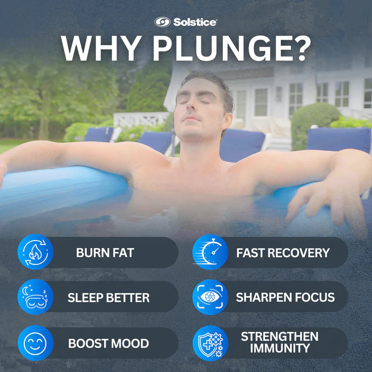 SOLSTICE Original Inflatable Cold Plunge Ice Bath Tub | Outdoor & Indoor | Insulated Lid Hot Cold | 100 Gallon