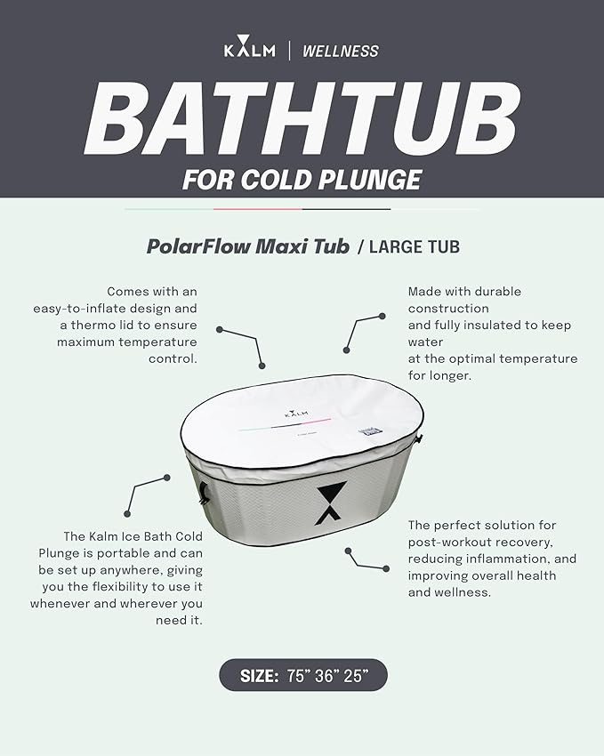 Ice Bath Tub Cold Plunge Tub with 2 Covers, Cold Water Plunge Tub - Insulated Ice Bath Cold Plunge, Portable Ice Bath Pod, Inflatable Cold Plunge Tub