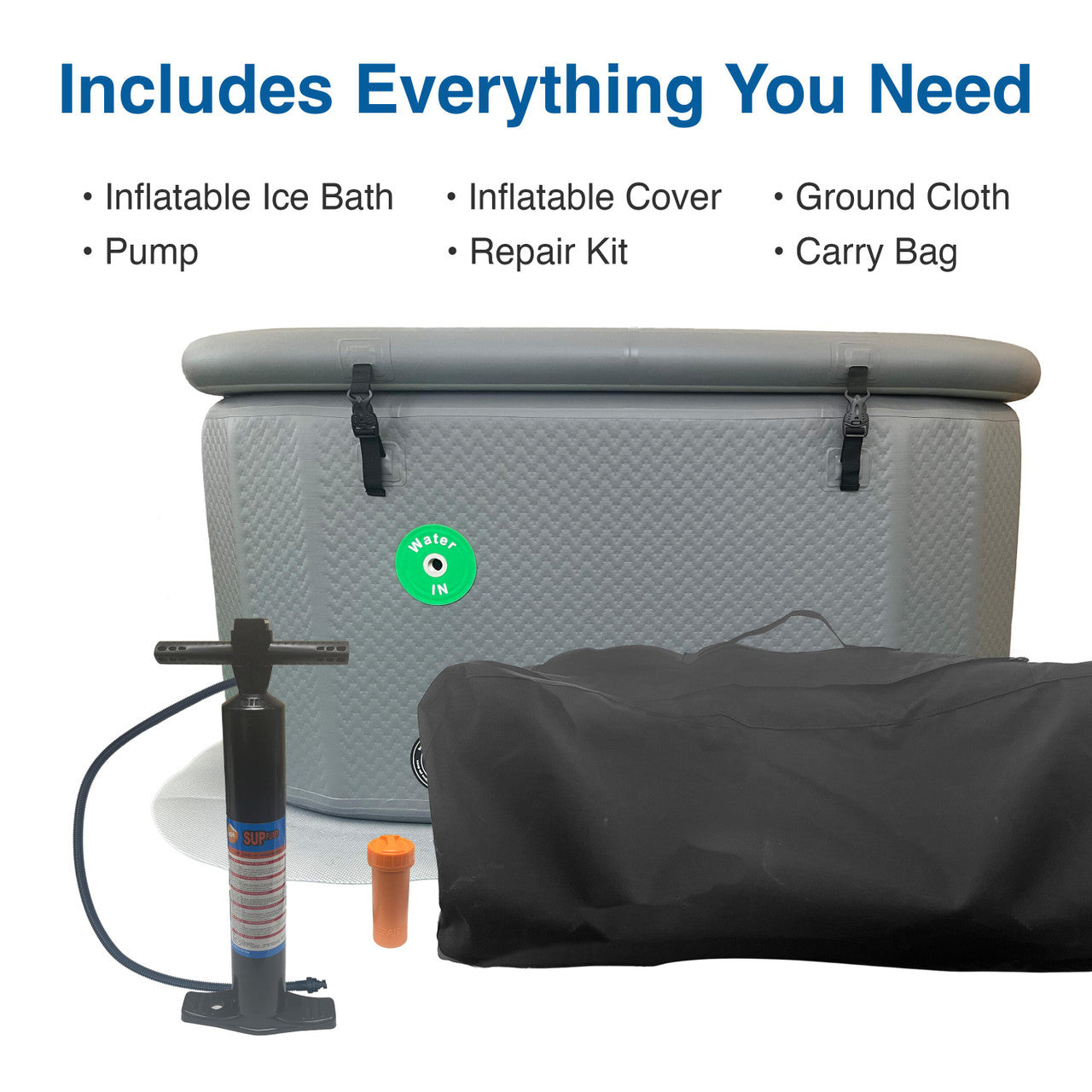 Inflatable Cold Plunge with Locking Lid and Carry Bag