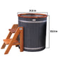 Outdoor Wooden Ice Bath Cold Plunge Tub | 118 Gallon Water Capacity | 33.5” x 31.5”