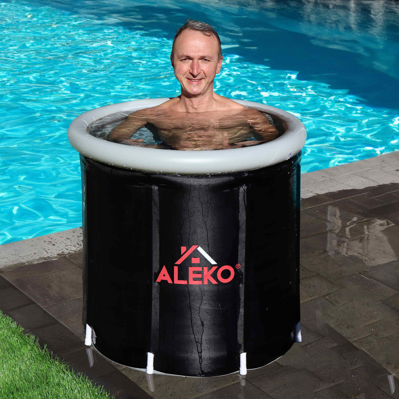 Portable Ice Bath with Cover and Carry Bag