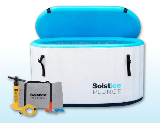 SOLSTICE Original Inflatable Cold Plunge Ice Bath Tub | Outdoor & Indoor | Insulated Lid Hot Cold | 100 Gallon