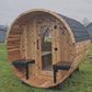 4-6 person Barrel Sauna with Harvia electric heater.